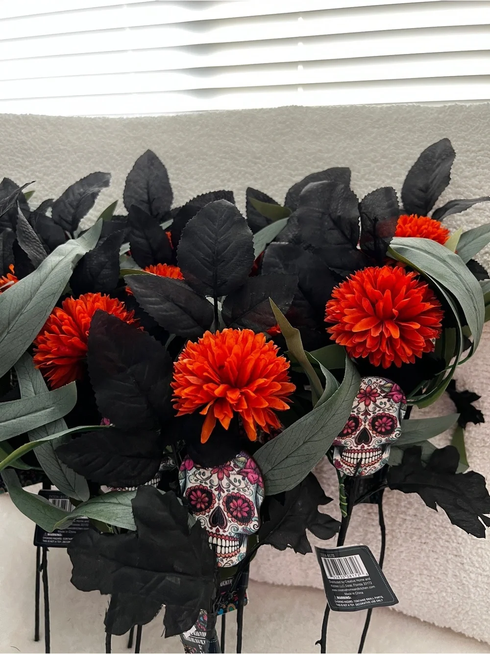 Lot of 12 Stem Day Of The Dead Artificial Flowers Fall Decor Size 15